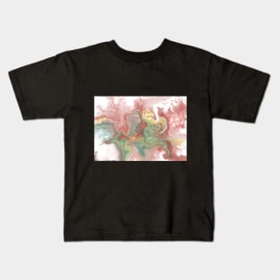 Unakite, digital fluid pours with cells Kids T-Shirt